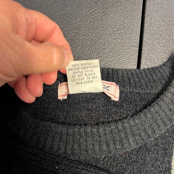 VTG Avirex Crewneck Sweater Mens Big Logo 90’s Y2K Streetwear Black Gray Sz 2XL - Picture 4 of 10